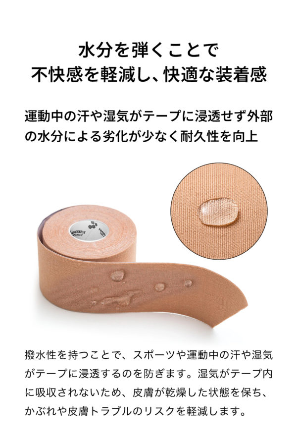 キネシオロジーテープ インナーウィッシュ 5cm×5m×6巻入  キネシオテープ テーピングテープ  剥離紙有り TOUGHNESS 送料無料 宅配便